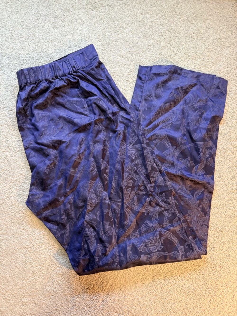 Versace Navy Blue Paisley Jogger Pants